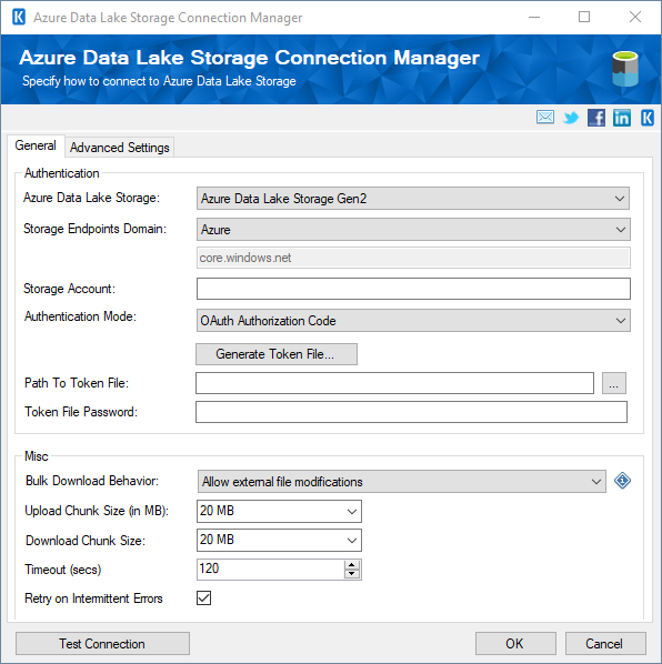 Azure Data Lake Storage Connection Manager